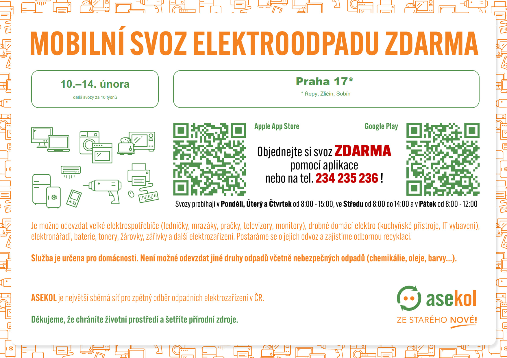 Mobilní svozy odpadních elektrozařízení